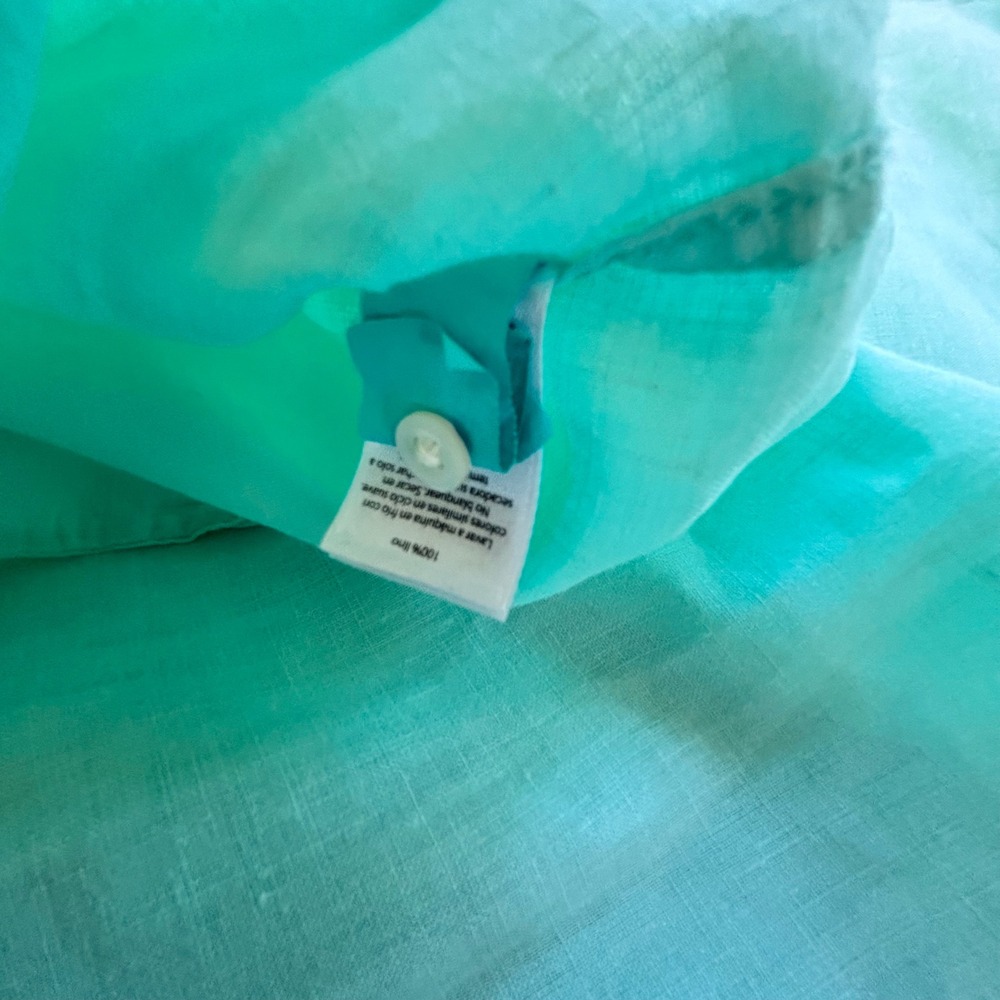 Vineyard Vines Linen Shirt Mens M Mint Green Long Sleeve Coastal Preppy - Picture 6 of 6